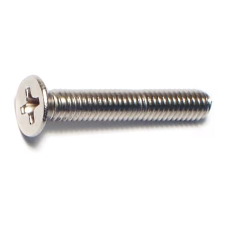 Midwest Fastener M4-0.70 x 25 mm Phillips Flat Machine Screw, Plain A2 Stainless Steel, 15 PK 69547